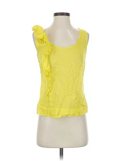 Pre-owned Fei Sleeveless Top Yellow Scoop Neck Tops
