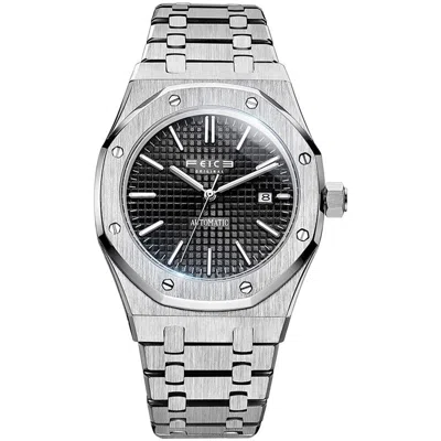 Pre-owned Feice Men's Automatic Mechanical Sports Watches Full Steel Waterproof Sapphire Mirror In Black