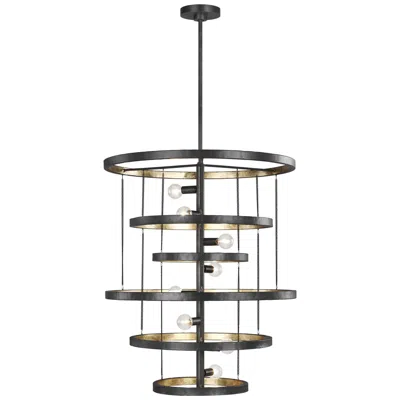 Feiss Celeste 24" Wide Aged Iron 8-light Chandelier In Black