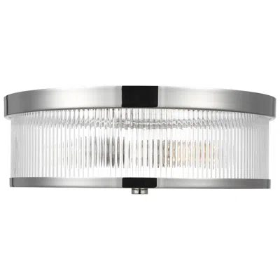 Feiss Geneva 14" Wide Polished Nickel 2-light Ceiling Light