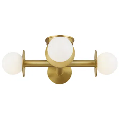 Feiss Nodes 18" Wide Burnished Brass 4-light Ceiling Light