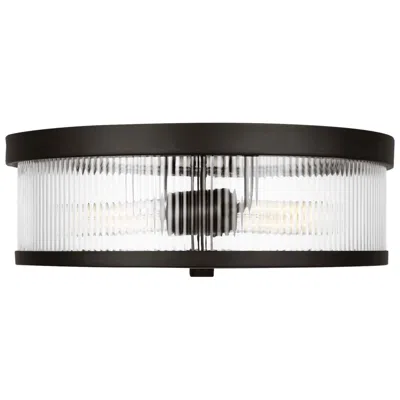 Feiss Visual Comfort Geneva 14"w Aged Iron 2-light Ceiling Light