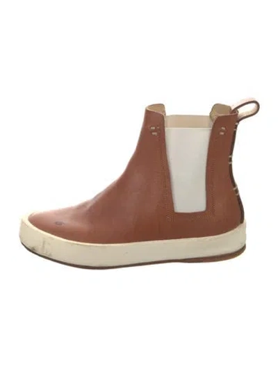 Pre-owned Feit Leather Chelsea Boots In Brown