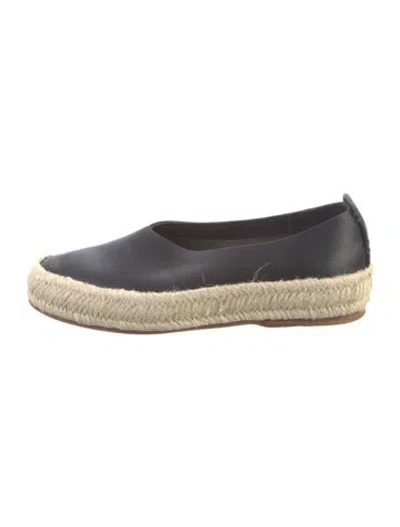 Pre-owned Feit Leather Espadrille Sneakers In Black