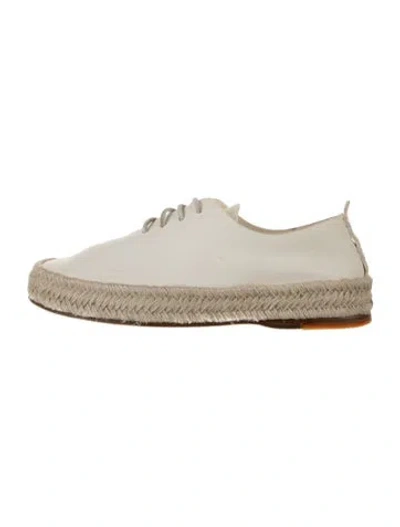 Pre-owned Feit Leather Espadrille Sneakers In White