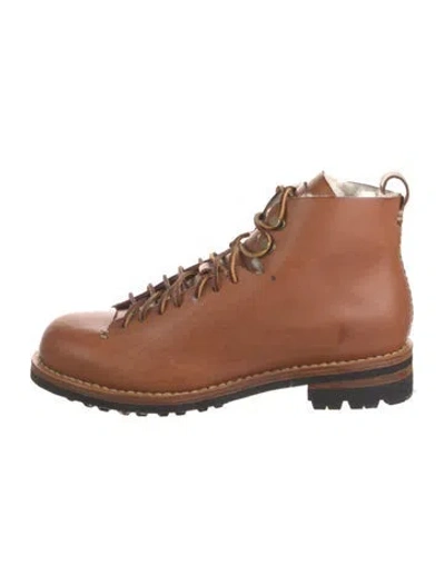 Pre-owned Feit Leather Hiking Boots In Brown