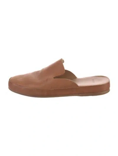 Pre-owned Feit Leather Mules In Brown