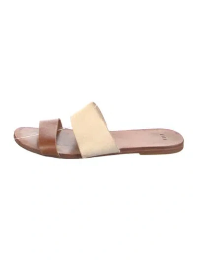 Pre-owned Feit Leather Slides In Pink