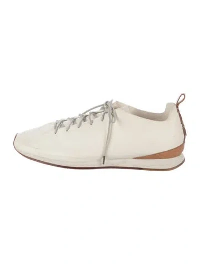 Pre-owned Feit Leather Sneakers In White