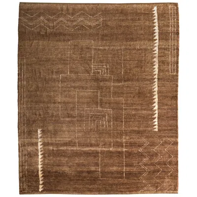 Feizy Agape Abstract Hand Knotted Brown Area Rug 5'-6" X 8'-6"