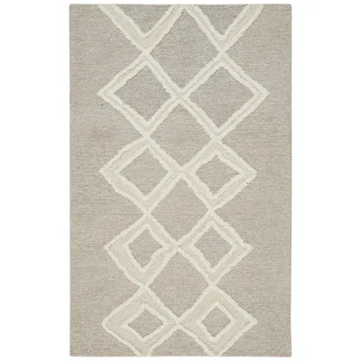 Feizy Anica Geometric Hand Tufted Gray Area Rug 5' X 8'