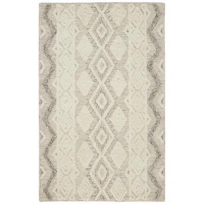 Feizy Anica Geometric Hand Tufted Ivory Area Rug 5' X 8'