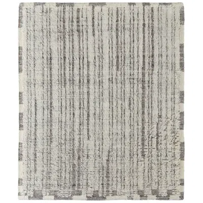 Feizy Ashby Stripes Hand Woven Ivory Area Rug 3'-6" X 5'-6"