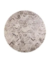 Feizy Asher 8638769f Round Area Rug, 8' X 8' In Taupe Gray
