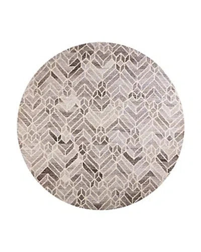 Feizy Asher 8638769f Round Area Rug, 8' X 8' In Taupe Gray