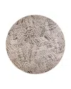 Feizy Asher 8638771f Round Area Rug, 8' X 8' In Gray White