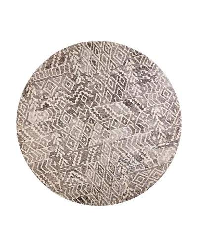 Feizy Asher 8638771f Round Area Rug, 8' X 8' In Gray White