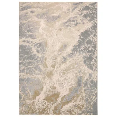 Feizy Aura 3563f 6'7"x9'6" Silver Gray And Beige Area Rug