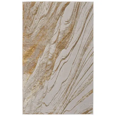 Feizy Aura Abstract Indoor Ivory Area Rug 39llf 5' X 8' In Gray