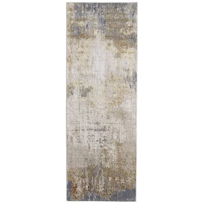 Feizy Aura Abstract Indoor Ivory Area Rug 39lnf 2'-10" X 7'-10" In Brown
