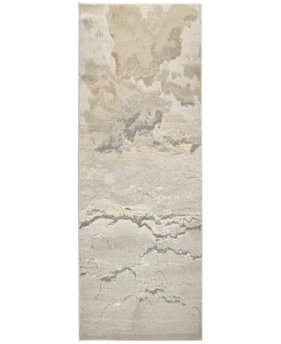 Feizy Aura Aur3727f Runner Area Rug, 2'10 X 7'10 In Ivory/tan