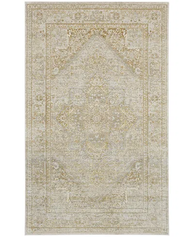 Feizy Aura Aur3734f Area Rug, 5' X 8' In Ivory/gold