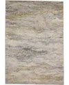 Feizy Aura Aur3735f Area Rug, 8' X 10' In Gold/gray