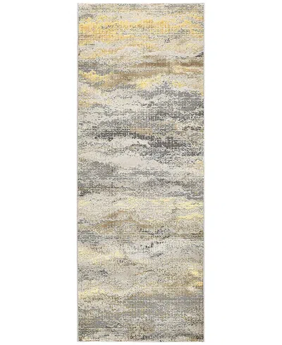 Feizy Aura Aur3735f Runner Area Rug, 2'10 X 7'10 In Gold/gray