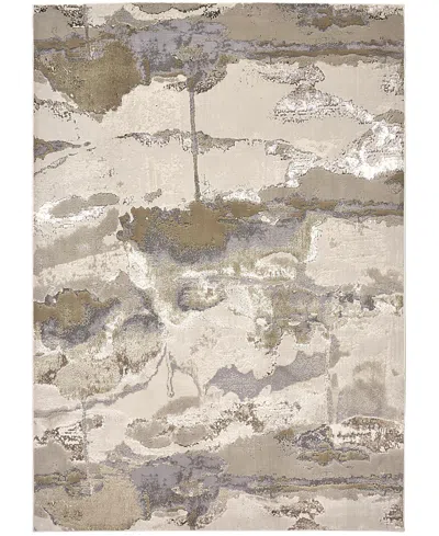 Feizy Aura Aur3737f Area Rug, 8' X 10' In Gray/ivory