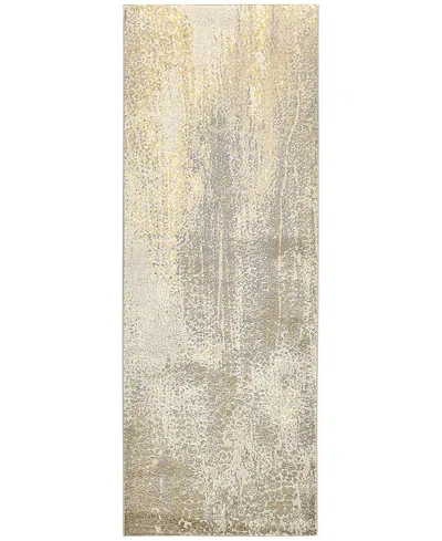 Feizy Aura Aur3739f Runner Area Rug, 2'10 X 7'10 In Ivory/gray