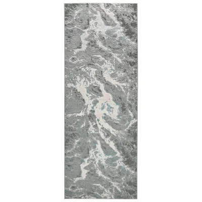 Feizy Azure Abstract Indoor Silver Area Rug 3539f 2'-10" X 7'-10"