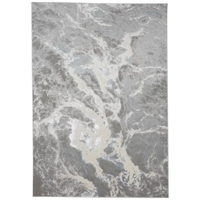 Feizy Azure Abstract Indoor Silver Area Rug 3539f 5' X 8'
