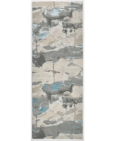 Feizy Azure Azr3525f Runner Area Rug, 2'10 X 7'10 In Ivory/gray