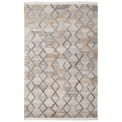 Feizy Beckett Trellis & Lattice Flatweave Gray Area Rug 0771f 5' X 8'