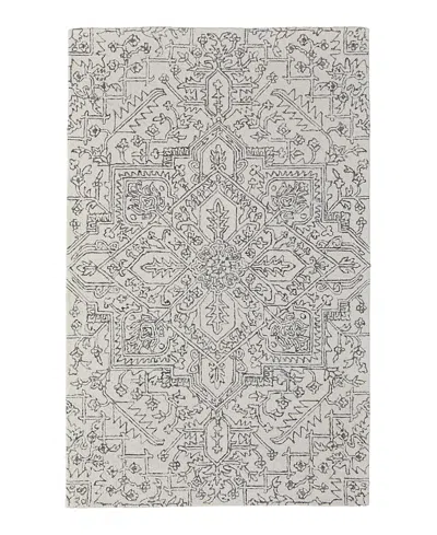 Feizy Belfort 8698778f Area Rug, 5' X 8' In Ivory/charcoal