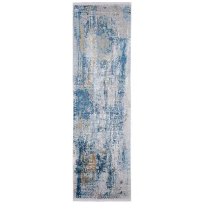 Feizy Cadiz Abstract Indoor Blue Area Rug 3890f 3'-1" X 10'