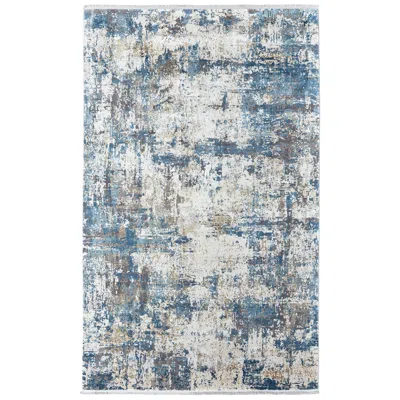 Feizy Cadiz Abstract Indoor Ivory Area Rug 3891f 4'-10" X 7'-10" In Blue