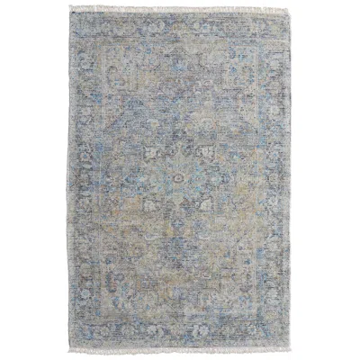 Feizy Caldwell Distressed Hand Woven Blue Area Rug 5' X 7'-6" In Multi