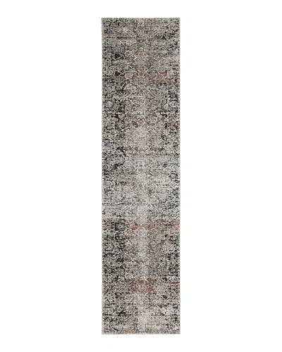 Feizy Caprio 9203962f Runner Area Rug, 2'6 X 10' In Gray/black