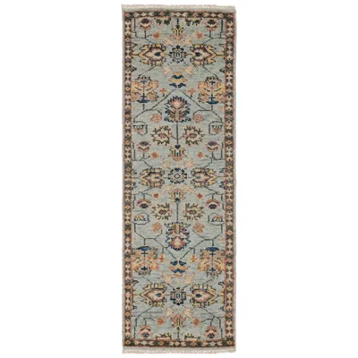 Feizy Carrington Oriental Hand Knotted Gray Area Rug 2'-6" X 8'