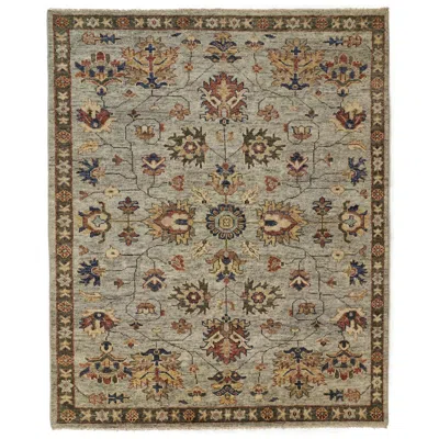 Feizy Carrington Oriental Hand Knotted Gray Area Rug 7'-9" X 9'-9"
