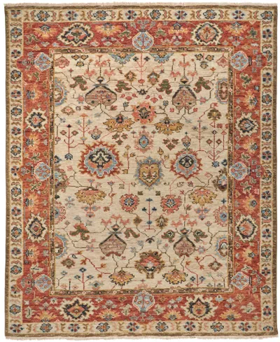 Feizy Carrington R6805 3'6" X 5'6" Area Rug In Beige,rust