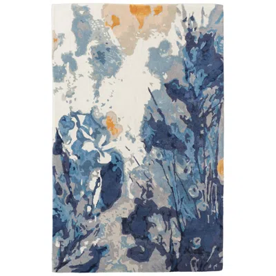 Feizy Dafney Transitional Floral & Botanical Hand Tufted Blue Area Rug 8871f