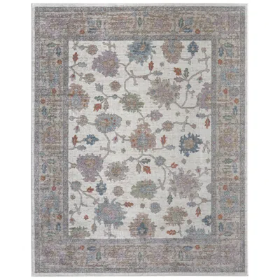 Feizy Dartmouth Floral & Botanical Indoor Ivory Area Rug 39qjf 7'-9" X 10' In Gray