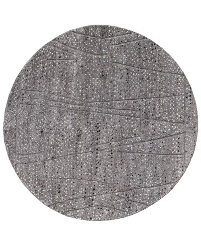 Feizy Dering T6042 8'x8' Round Area Rug In Gray