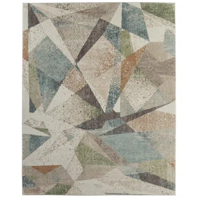 Feizy Eden Color Block Indoor Ivory Area Rug 39qvf 7'-9" X 10' In Green