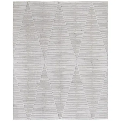 Feizy Elias Geometric Hand Woven Ivory Area Rug 69fvf 2' X 3' In Gray