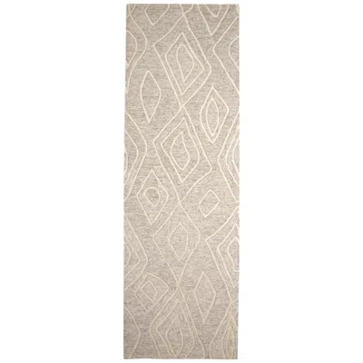 Feizy Enzo Diamond Hand Tufted Tan Area Rug 2'-6" X 8'