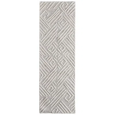 Feizy Enzo Geometric Hand Tufted Tan Area Rug 2'-6" X 8'