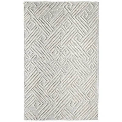 Feizy Enzo Geometric Hand Tufted Tan Area Rug 8' X 11' In White